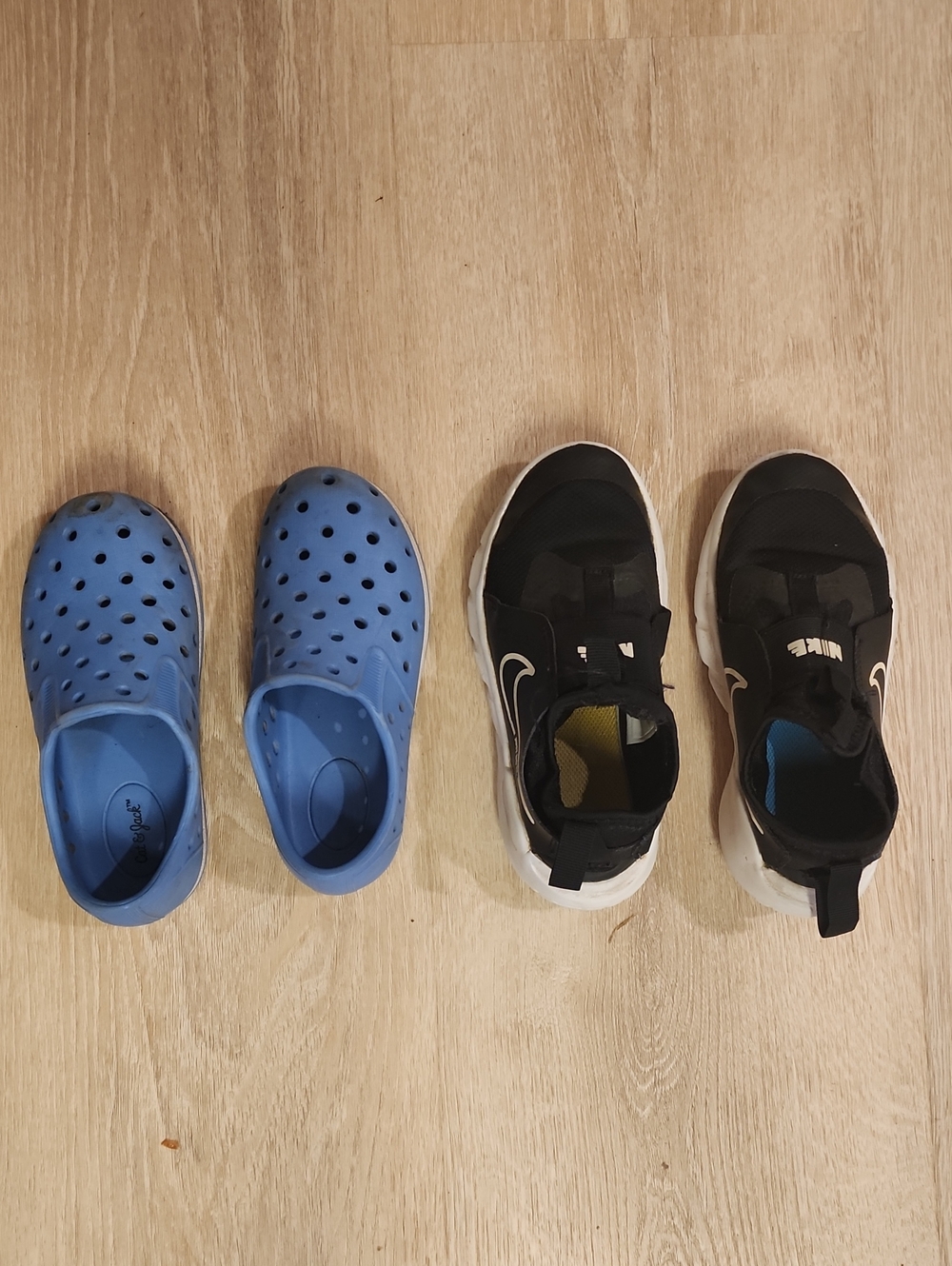 Nike Kids Black and White Slip-On Athletic Shoes And Cat And Jack Water Shoes